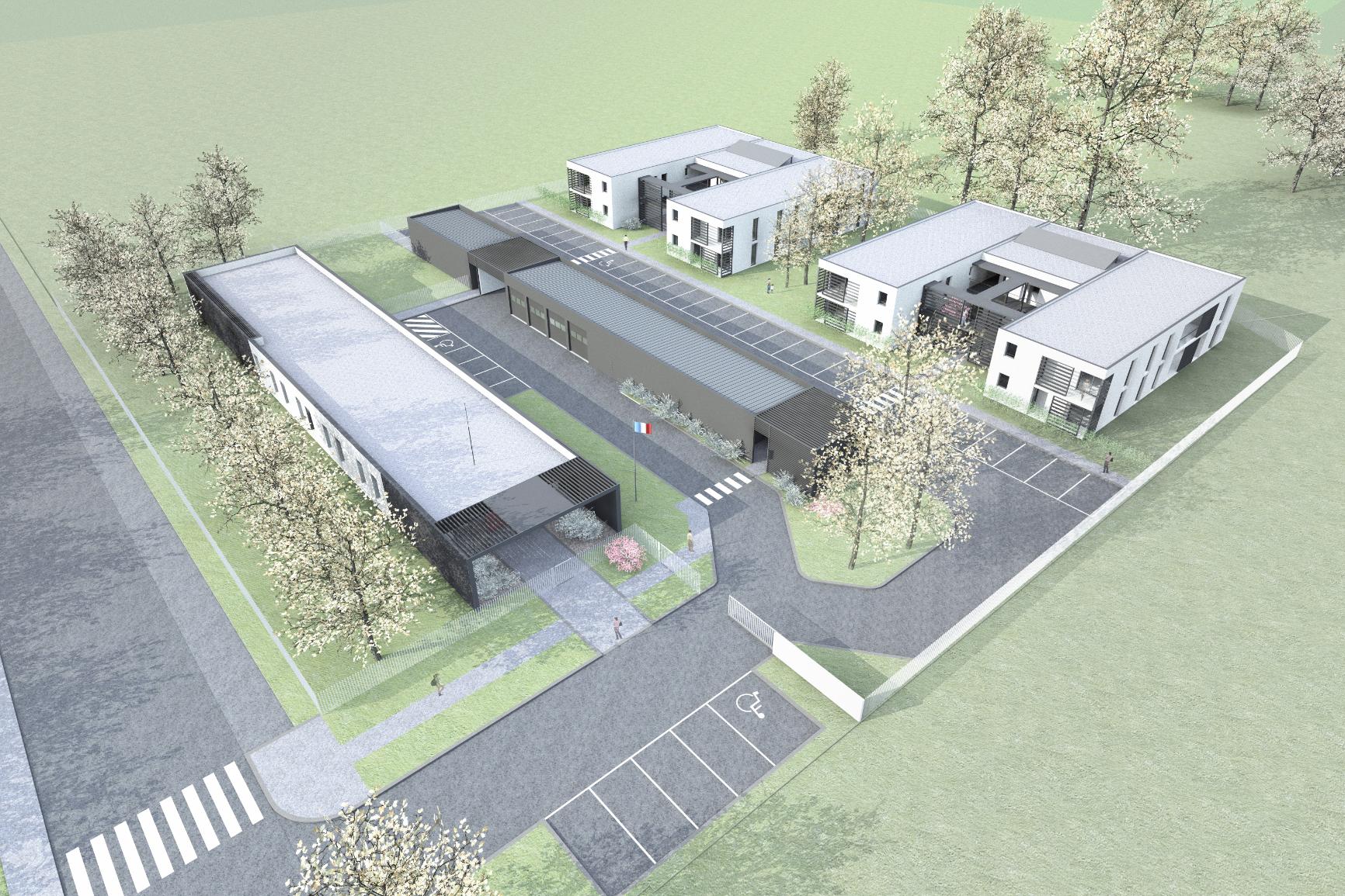 Construction de la caserne de gendarmerie de Mourenx — vue 2