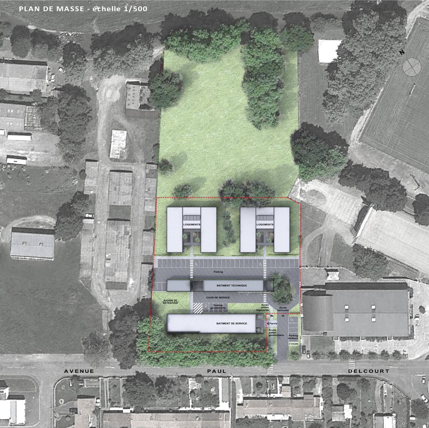 Construction de la caserne de gendarmerie de Mourenx — vue 3