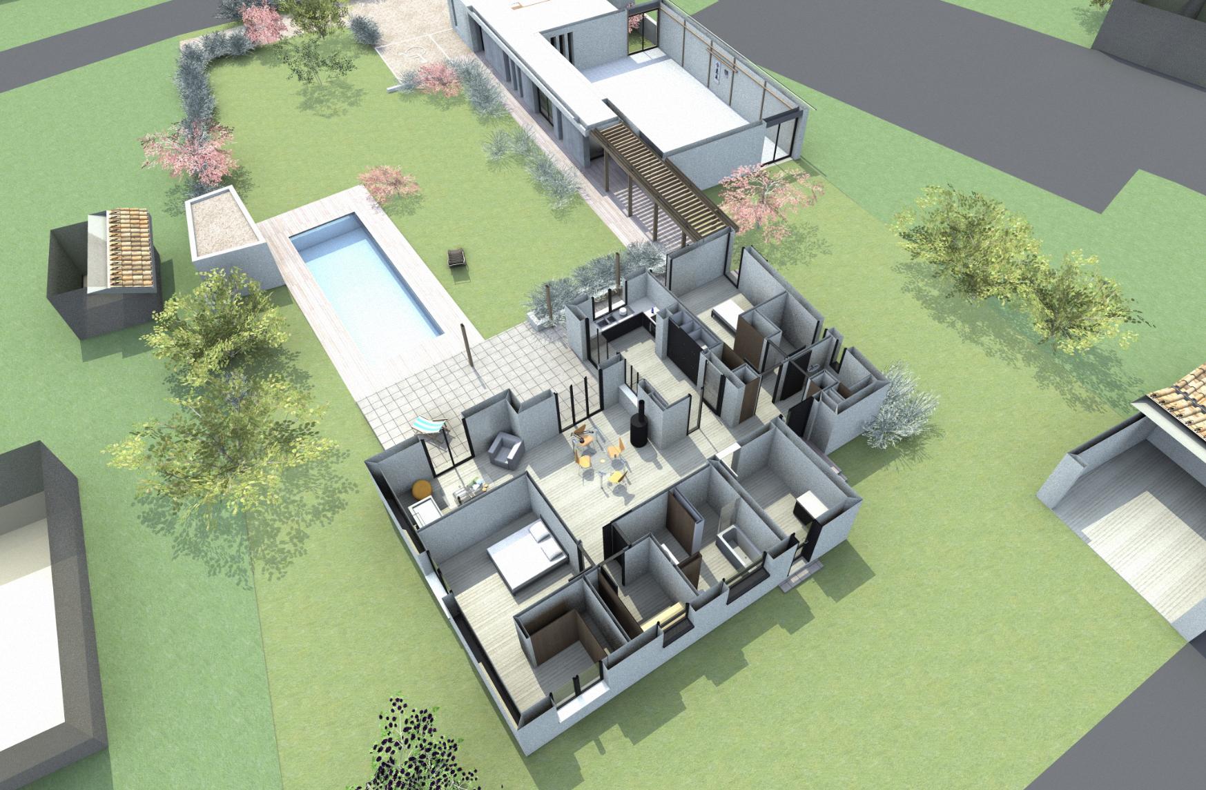 Construction d'un dojo ossature bois à Boucau — vue 8