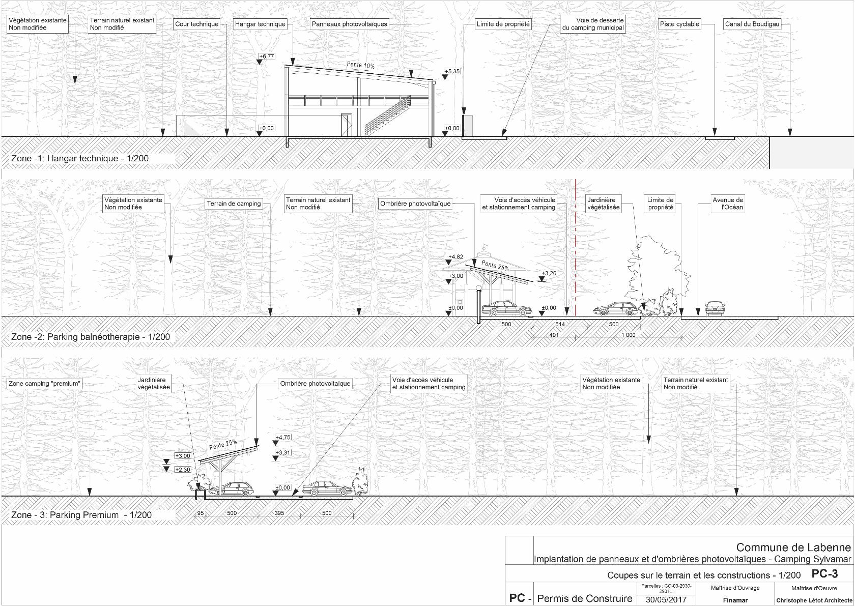 Implantation de panneaux et d'ombrières photovoltaïques - Camping Sylvamar - Labenne — vue 3