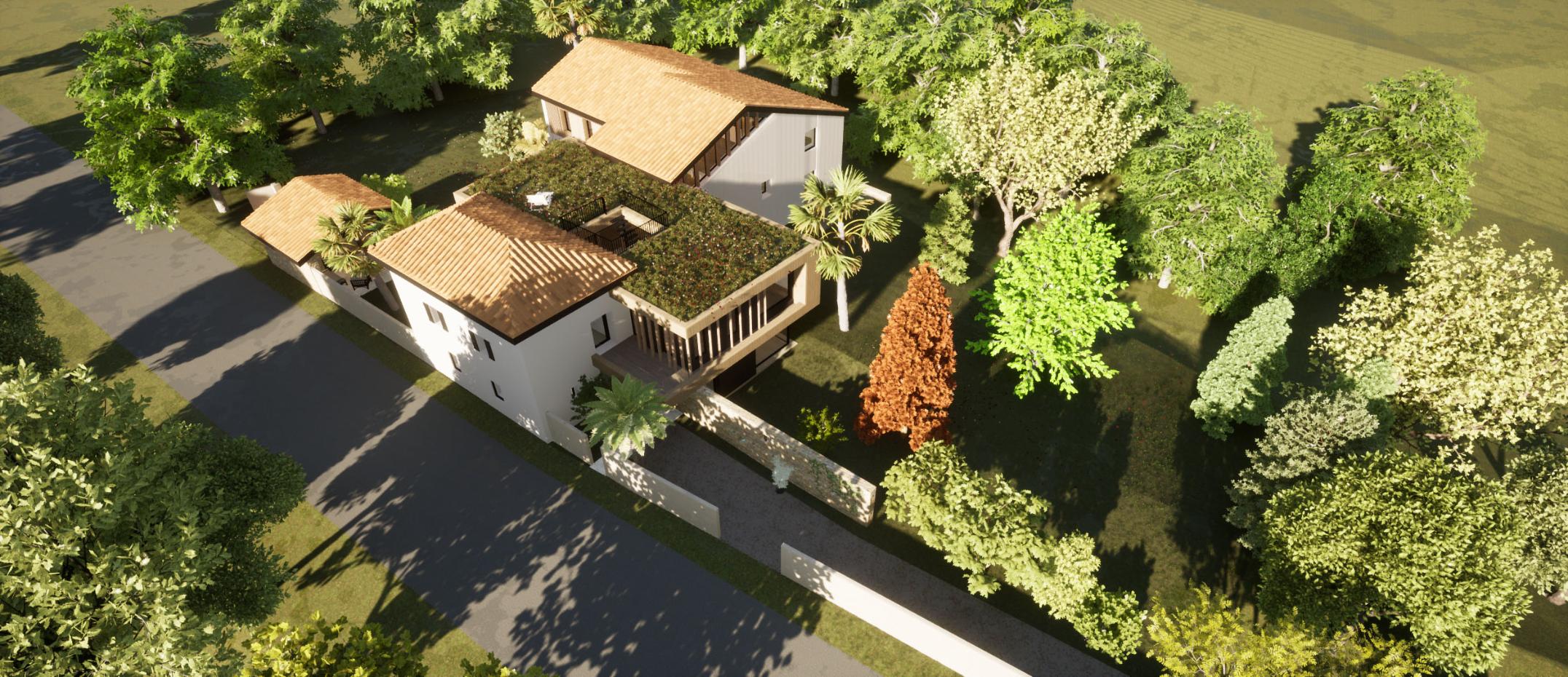 Réhabilitation et surélévation d'une ferme à Saint Martin de Seignanx